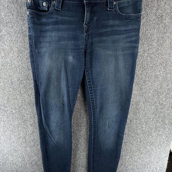 True Religion Jeans Women Stretch Jegging Spell Out Logo Denim Urban ACTL 29X28 - Picture 2 of 16